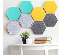 HyFanStr Lot de 8 Tableaux d'affichage Hexagonal Colorés en Feutre, Tableau en Liege pour mémos, Petits Panneaux en Liège Hexagonaux pour Garder des Photos panneau affichage liege