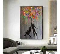 HYFBH Abstrait Graffiti Toile Affiche Moderne Street Art Banksy Ballon Fille Mur Art Photo pour Salon Décor À La Maison Oeuvre 40x60cm (16x24in) sans Cadre