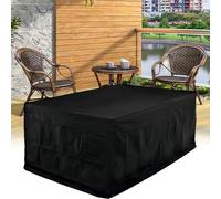 HYFBH Housse Salon de Jardin, 150x80x80cm Housse Table de Jardin imperméable, Housse de Meubles de Jardin Rectangulaire Imperméable Anti-UV 420D Tissu Oxford Bache Table Exterieur
