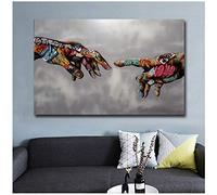 HYFBH Impressions sur Toile Graffiti Art Affiches Peinture Street Art Abstrait Art Main Mur Photos pour Salon Home Design Décor 40x60 cm (16x24 Pouces) Pas de Cadre