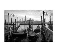 HYFBH Impressions sur Toile Mur Art Photo Venise Gondoles Noir Et Blanc Impression sur Toile Mur Art Peinture pour La Maison Décoratif Photo 30x50 cm (11.8x19.7 Pouce) sans Cadre