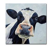 HYFBH Moderne Mignon Vache Mur Art Photo Imprimé Toile Peinture À l'huile sur Les Impressions Affiches Pas Cher Imprime pour Le Salon 20x20 cm (7.8x7.8 Pouce) sans Cadre