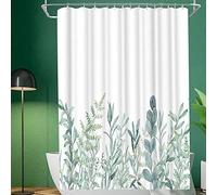 HYFBH Plante Rideau de Douche Printemps Feuilles Vertes minimalisme Art Rideaux de Douche imperméable Polyester Salle de Bain décor avec 12 Crochets 90x220cm/WxH
