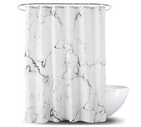 HYFBH Rideau de Douche en marbre Rideaux de Salle de Bain imperméables œillets en métal Rideau de séparation de Baignoire avec Crochets décor de Salle de Bain 90x190cm/WxH