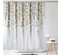 HYFBH Rideau de Douche imperméable pour Salle de Bain, Style Nordique Minimaliste, imprimé de Fleurs et de Feuilles, en Polyester, décoration de la Maison avec Crochet 122x240cm/WxH Rideau Douche