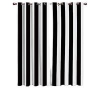HYFBH Rideaux de fenêtre à Rayures Noir et Blanc Rideaux à Rayures Verticales 3D cloison d'entrée Chambre Porte Rideau Suspendu décor à la Maison WxH/2x100x260cm Rideau tamisant