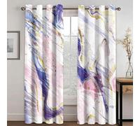 HYFBH Rideaux occultants Modernes en marbre Violet, Impression 3D, Art Abstrait, 2 Panneaux, pour Salon, Chambre à Coucher, décor de fenêtre BxH/2x83x140cm