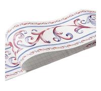 HYFEUOKF 1 rouleau/paquet bordure de taille autocollants muraux étanches 3D Relief rustique carrelage salon salle de bain 5M longueur ligne auto-adhésive(White vine flower)