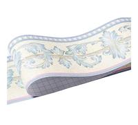 HYFEUOKF 1 rouleau/paquet bordure de taille autocollants muraux étanches 3D Relief rustique carrelage salon salle de bain 5M longueur ligne auto-adhésive(Beige eucalyptus)