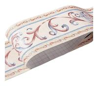 HYFEUOKF 1 rouleau/paquet bordure de taille autocollants muraux étanches 3D Relief rustique carrelage salon salle de bain 5M longueur ligne auto-adhésive(Beige vine flower)