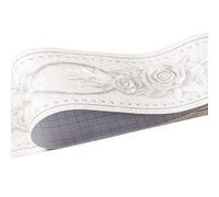 HYFEUOKF 1 rouleau/paquet bordure de taille autocollants muraux étanches 3D Relief rustique carrelage salon salle de bain 5M longueur ligne auto-adhésive(White peony)