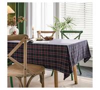 HYFEUOKF Dark Blue Checkered Christmas Tablecloth Rectangular(140 * 160cm)