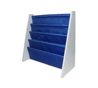 Hyfive Bibliothèque pour enfants à 4 niveaux en tissu coloré avec accès facile aux livres pour enfants, bibliothèque bleue, parfaite pour le rangement de chambre d'enfant