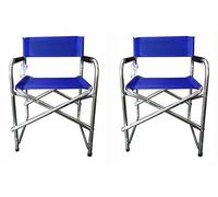 Hyfive Pack de 2 Directeurs d'aluminium Bleu Chaise Pliante avec Jardin Pêche Camping d'armes