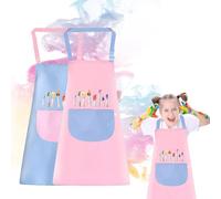 Hyfkjdm Tablier Peinture Enfant 2 Pcs, Blouse Peinture Enfant Étanche avec Poches, Imperméable et Réglable, Pour Garçons et Filles de 5 6 7 8 9 10 11 12 ans Bricolage Pâtisserie(A)