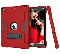 HyFone Coque pour iPad 9.7" 2018/2017 6ème/5ème Génération - Robuste Antichoc Heavy Duty Durable Protection Corporelle Complète Cover Case pour iPad A1893 A1954 A1822 A1823 - [Rouge/Noir]
