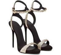 HYFZXWX 4,72 pouces sexy en cuir verni talons hauts chaussures fétichistes des pieds talons aiguilles boîte de nuit pole dance mariage catwalk fête sandales de bal epais/A/44EU