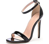 HYFZXWX Chaussures fétichistes sexy à talons hauts de 4.33 pouces sandales stiletto pour boîte de nuit pole dance fête de mariage bal pompes/Black/42EU