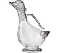 HYFZXWX Décanteur à Vin Rouge en Forme de Canard, Hauteur 26 cm, Capacité 0,9 L, Accents Argentés, Avec Bec Verseur bouteille/A/S