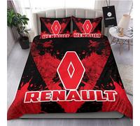 HYFZXWX Ensemble Housse de Couette Drap de lit 3 pièces Doux et Respirant Ren-Ault Literie en Microfibre imprimée en 3D + 2 taies d'oreiller Culotte/A/135x200cm