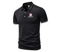 HYFZXWX Polo de golf pour hommes pour Se-at revers T-shirts à manches courtes T-shirt décontracté compression/D/S