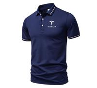 HYFZXWX Polo de golf pour hommes pour Te_SLA revers T-shirts à manches courtes T-shirt décontracté haut/B/3XL