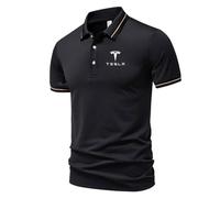 HYFZXWX Polo de golf pour hommes pour Te_SLA revers T-shirts à manches courtes T-shirt décontracté haut/C/XL