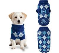 HYFZXWX Pull tricot pour chien motif carre col roulé doux confortable vetement chaud dhiver pour petits et moyens chiens type Shih Tzu Schnauzer nain Spitz Adapté/D/XS