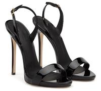 HYFZXWX Sandales à lanières en cuir verni pour femmes Talons 13 cm Slingback Show Stilettos Talons hauts Escarpins Sandales Sexy Bride à la cheville Stripper Club Pole Dance Robe de mariée Chaussures