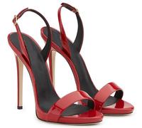 HYFZXWX Sandales à lanières en cuir verni pour femmes Talons 13 cm Slingback Show Stilettos Talons hauts Escarpins Sandales Sexy Bride à la cheville Stripper Club Pole Dance Robe de mariée Chaussures