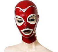 HYFZXWX SM Masque sexy en latex pour femme pour sexe, masque de bondage avec fermeture éclair dans le dos, masque de bondage fétiche, couvre-chef fétiche, masque de cosplay avec fermeture éclair dans