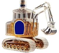 HYFZXWX Statue d’Art 3D, Décanteur 300 ml, Décorations de Décanteur avec Excavatrices et Voitures, Sculptures de Bouteilles de Vin en Verre Fait Main, Cadeau Parfait decanteur/A/13x16.5cm