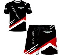 HYFZXWX T-shirt pour homme Shorts Ensemble de survêtement AST.ON-MA.RTIN Impression 3D Ensemble de deux pièces T-shirt à manches courtes Pantalon Survêtement short/D/L