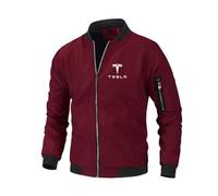 HYFZXWX Veste bomber légère Te_SLA pour hommes coupe-vent coupe ajustée manteau actif vêtements d'extérieur veste/B/XL