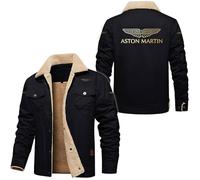 HYFZXWX Veste d'hiver As_ton Mar_tin pour homme veste cargo à col à revers doublée en polaire manteau de combat militaire thermiq ue vestes de camionneur épaisses coupe-vent sweat/A/L