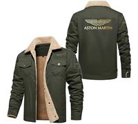HYFZXWX Veste d'hiver As_ton Mar_tin pour homme veste cargo à col à revers doublée en polaire manteau de combat militaire thermique vestes de camionneur épaisses coupe-vent sweat/B/XXL