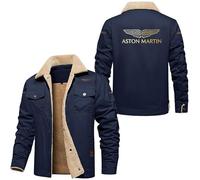 HYFZXWX Veste d'hiver As_ton Mar_tin pour homme veste cargo à col à revers doublée en polaire manteau de combat militaire thermique vestes de camionneur épaisses coupe-vent sweat/D/XXL