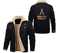HYFZXWX Veste d'hiver DEU-TZ pour homme veste cargo à col à revers doublée en polaire manteau de combat militaire thermique vestes de camionneur épaisses coupe-vent veste/A/S