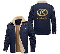 HYFZXWX Veste d'hiver Ku-Bota pour homme veste cargo à col à revers doublée en polaire manteau de combat militaire thermique vestes de camionneur épaisses coupe-vent sport/D/XL