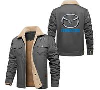 HYFZXWX Veste d'hiver Ma_ZDa pour homme veste cargo à col à revers doublée en polaire manteau de combat militaire thermique vestes de camionneur épaisses coupe-vent vélo/D/L