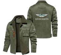 HYFZXWX Vestes chaudes pour hommes veste As_ton Mar_tin décontractée d'hiver à revers vêtements d'extérieur coupe-vent en coton fitness/A/XL