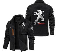 HYFZXWX Vestes chaudes pour hommes veste P-eugeot décontractée d'hiver à revers vêtements d'extérieur coupe-vent en coton mancheslongues/B/XL