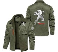 HYFZXWX Vestes chaudes pour hommes veste P-eugeot décontractée d'hiver à revers vêtements d'extérieur coupe-vent en coton mancheslongues/A/XXL