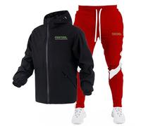 HYFZXWX Vestes imperméables pour hommes ensemble de survêtement FES-TOOL costume de Jogging en plein air pull à capuche + pantalon ensemble d'alpinisme décontracté enfants/a5/M