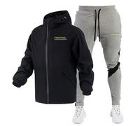 HYFZXWX Vestes imperméables pour hommes ensemble de survêtement FES-TOOL costume de Jogging en plein air pull à capuche + pantalon ensemble d'alpinisme décontracté enfants/A1/L