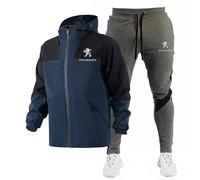 HYFZXWX Vestes imperméables pour hommes ensemble de survêtement P-eugeot costume de Jogging en plein air pull à capuche + pantalon ensemble d'alpinisme décontracté joggers/c2/S