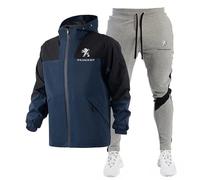 HYFZXWX Vestes imperméables pour hommes ensemble de survêtement P-eugeot costume de Jogging en plein air pull à capuche + pantalon ensemble d'alpinisme décontracté joggers/c6/XXL