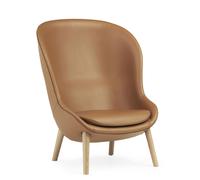 Hyg Fauteuil Haut Chêne/Cuir Brandy