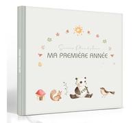 Hyggartn Livre de Naissance et Album Photo Bébé 84 Pages - Journal de la Première Année avec Autocollants, Photos, Textes et Moments Importants, Cadeau Baptême Fille Garçon（Vert clair de luxe）
