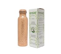 HYGGE Bouteille d'eau en cuivre pur de 1 l - Bouteille d'eau ayurvédique anti-fuite pour boire - Design martelé - Idéal pour le yoga, la gym, le fitness et l'extérieur - Bienfaits naturels pour le